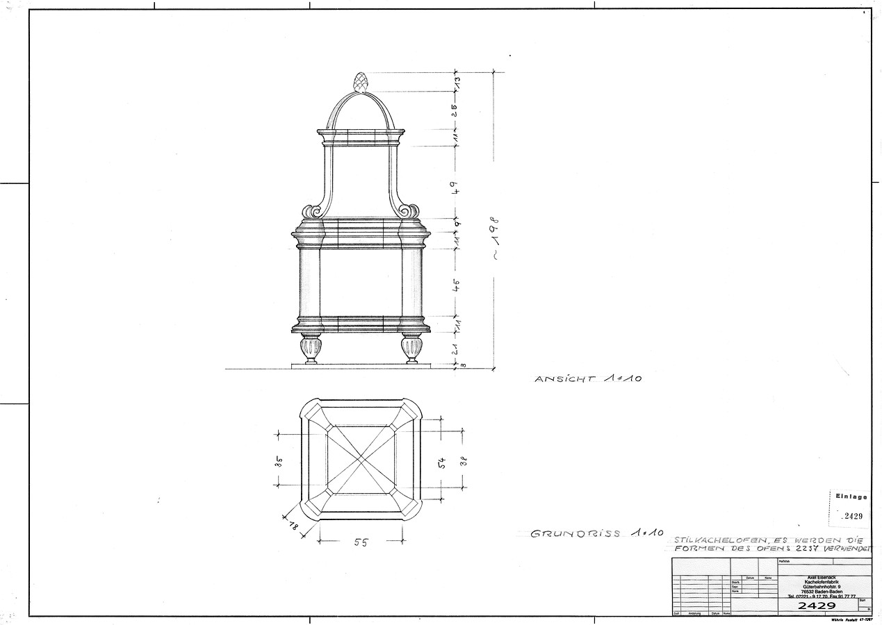 schlichter quadratischer Ofen