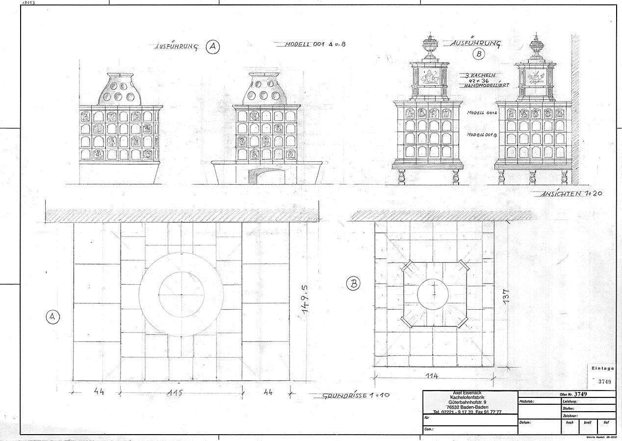 Rechtecköfen mit Oberbau